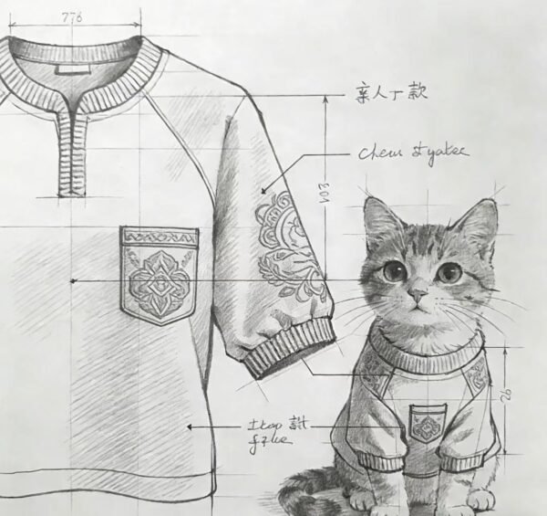 Luxury Pet Outfit Design Sketches - Personalized Concepts (Manufacturing Excluded)