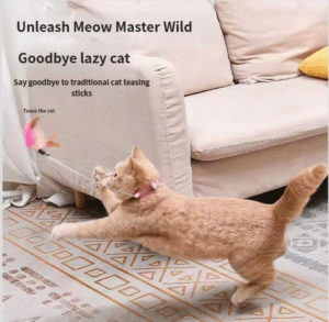 Free your hands, cat toy, self fun, cat boredom relief tool, hanging neck, feather wire