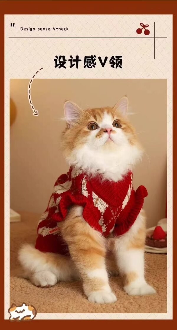 European Style Knitted Pet Sweater – Cozy Winter Clothing for Cats and Small Dogs